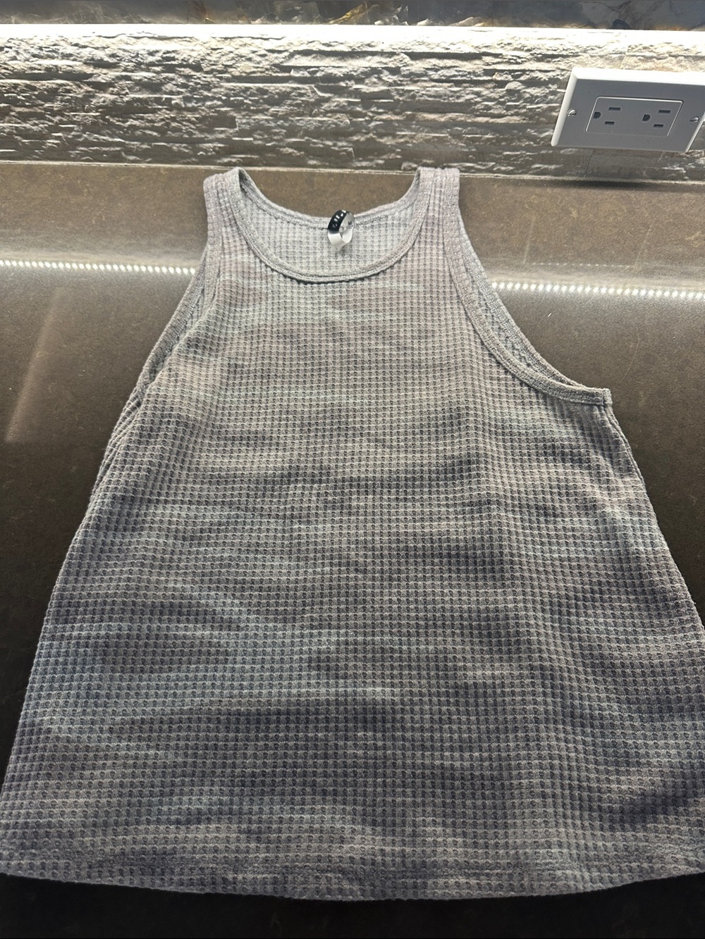 Gray Camo Ribbed Women's Tank Top